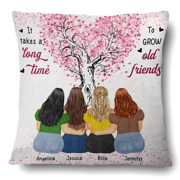 Gift For Bestie - Grow Old Friends - Personalized Pillow