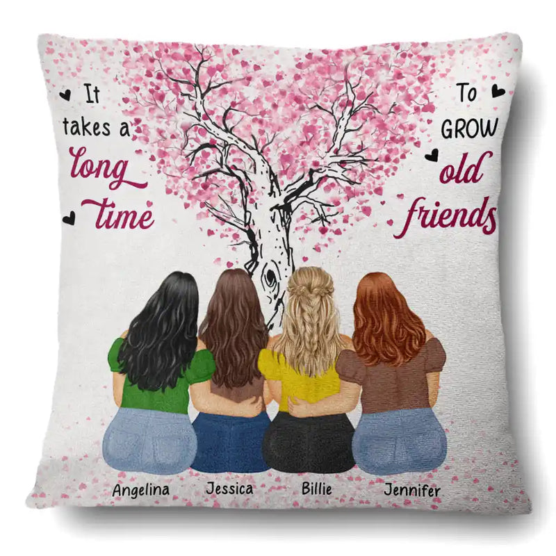 Gift For Bestie - Grow Old Friends - Personalized Pillow