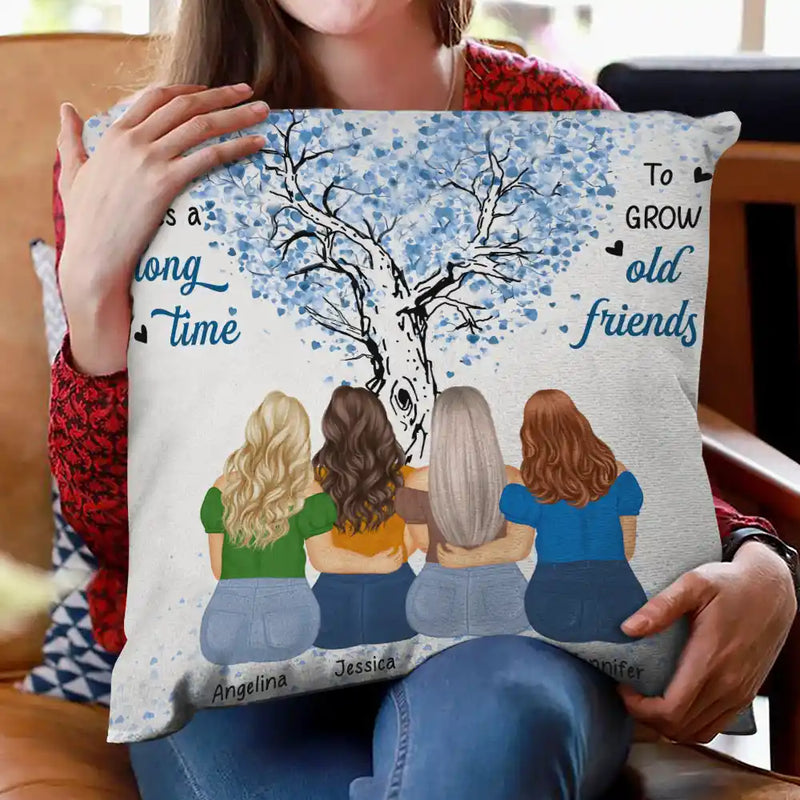Gift For Bestie - Grow Old Friends - Personalized Pillow