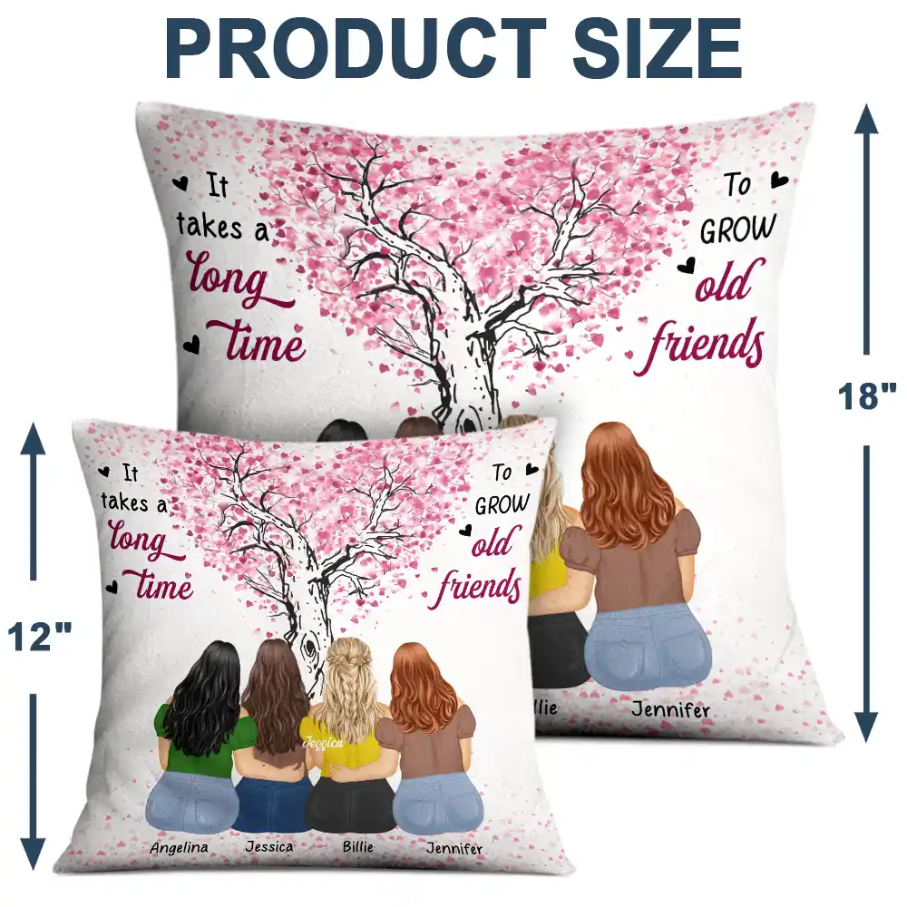 Gift For Bestie - Grow Old Friends - Personalized Pillow
