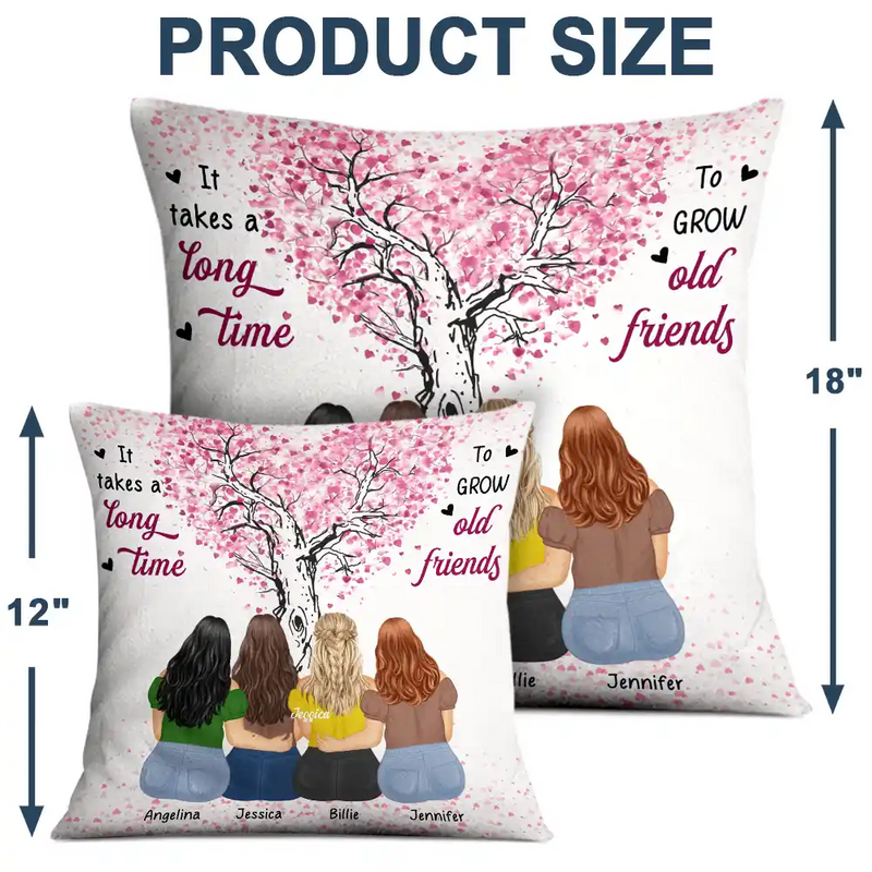 Gift For Bestie - Grow Old Friends - Personalized Pillow