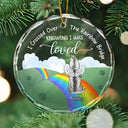 Gift For Pet Lover - Over The Rainbow Bridge - Personalized Circle Glass Ornament