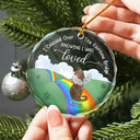 Gift For Pet Lover - Over The Rainbow Bridge - Personalized Circle Glass Ornament