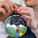 Gift For Pet Lover - Over The Rainbow Bridge - Personalized Circle Glass Ornament