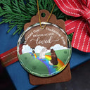 Gift For Pet Lover - Over The Rainbow Bridge - Personalized Circle Glass Ornament