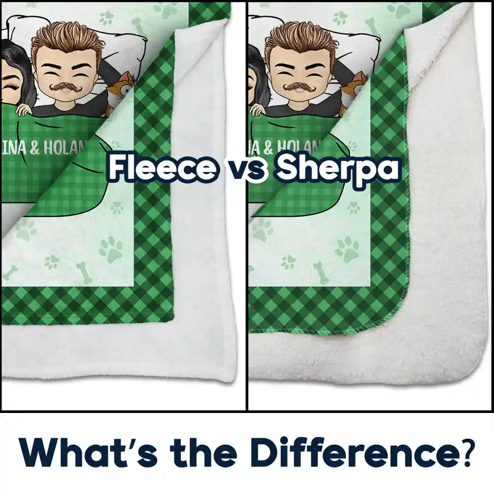 Gift For Couples,Pet Couple,Cat Lovers,Dog Lovers,Happy - This Is Our Cuddling Blanket Pet Lovers - Personalized Fleece Blanket, Sherpa Blanket