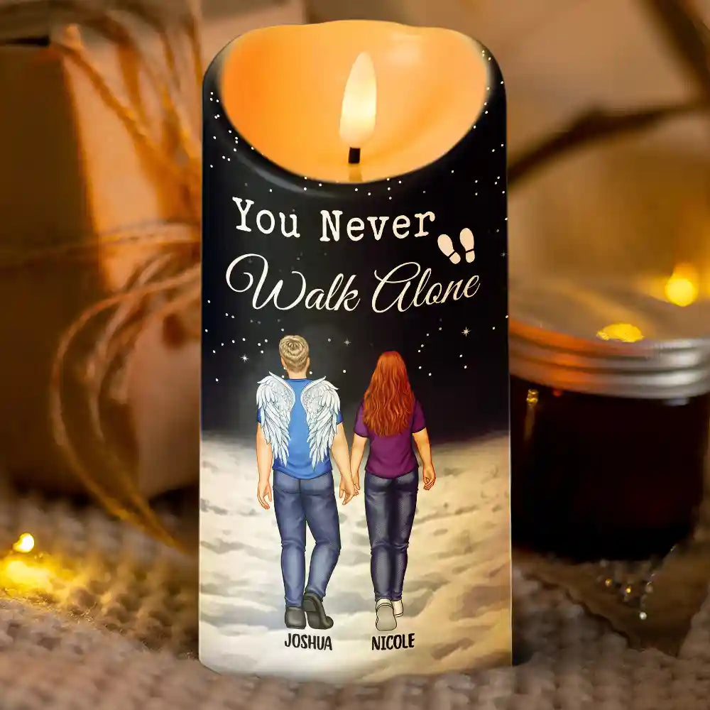 Family - You Never Walk Alone - Personalized Flameless LED Candle