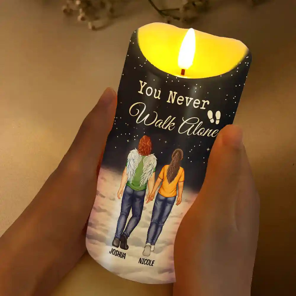 Family - You Never Walk Alone - Personalized Flameless LED Candle