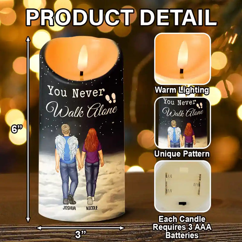 Family - You Never Walk Alone - Personalized Flameless LED Candle