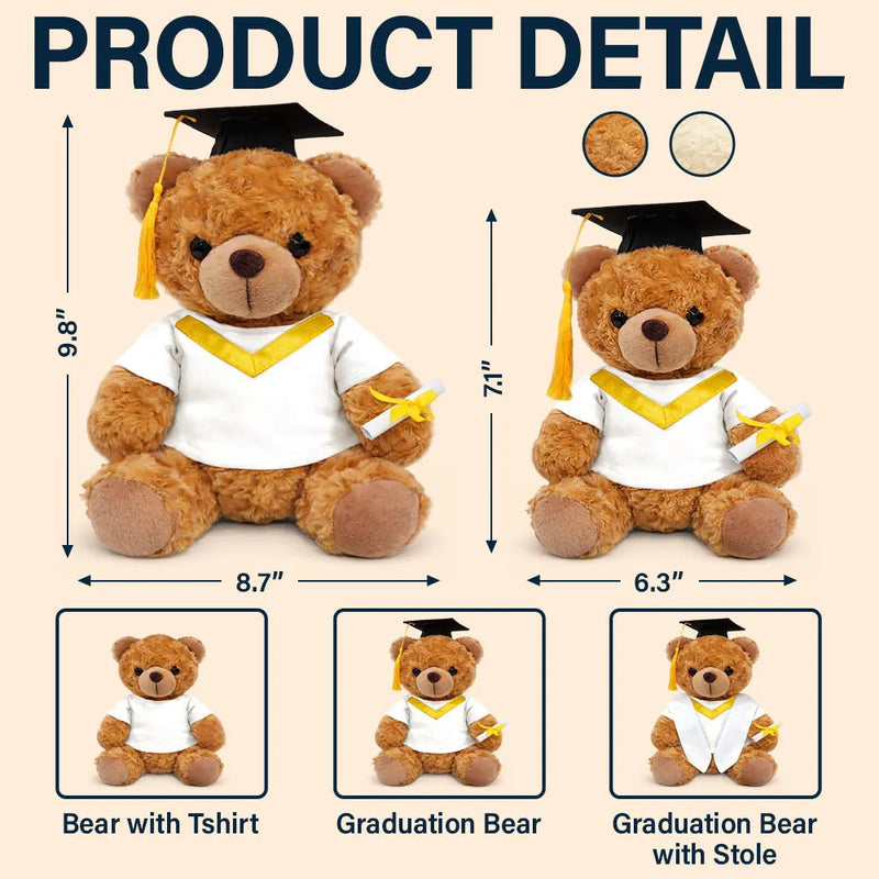 Graduation,Gift For Daughter,Dad - Daughters (Adult),Mom - Daughters (Adult),Happy,Dad - Sons,Gift For Son,Mom - Sons - Custom Photo Congrats Graduate - Personalized Teddy Bear