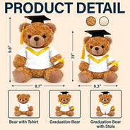Graduation,Gift For Daughter,Dad - Daughters (Adult),Mom - Daughters (Adult),Happy,Dad - Sons,Gift For Son,Mom - Sons - Custom Photo Congratulations Graduates - Personalized Teddy Bear