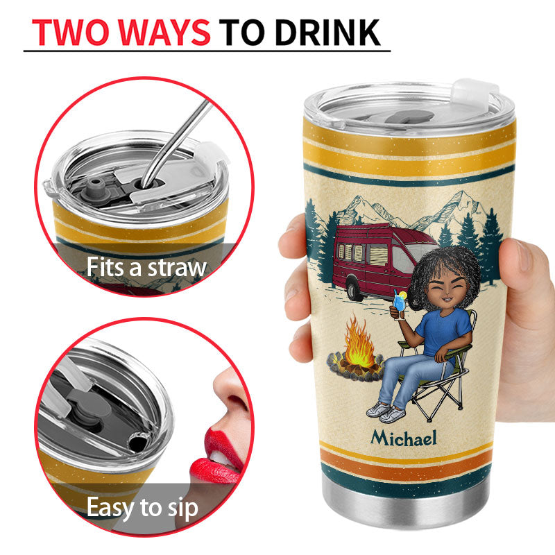 Just A Girl Who Loves Camping - Gift For Camping Lovers - Personalized Custom Tumbler