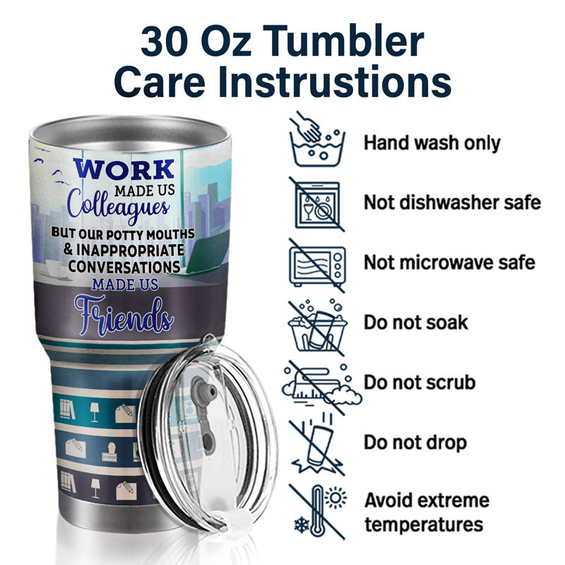 Le travail a fait de nous des collègues employés de bureau - Cadeau pour collègues et amis - Gobelet personnalisé de 30 oz