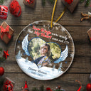 Custom Photo Your Wings Were Ready But My Heart Was Not - Christmas Gift - Memorial Gift For Family - Personalized Custom Circle Acrylic Ornament