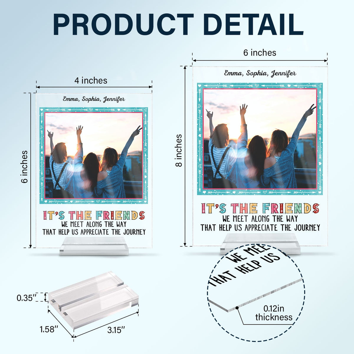 Custom Photo Here's To Another Year Of Bonding Over Alcohol - Gift For BFF And Best Friends - Personalized Custom Vertical Rectangle Acrylic Plaque