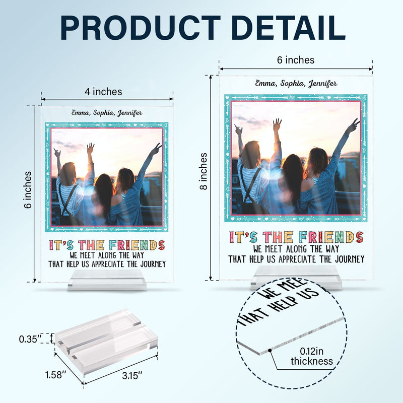 Custom Photo Here's To Another Year Of Bonding Over Alcohol - Gift For BFF And Best Friends - Personalized Custom Vertical Rectangle Acrylic Plaque