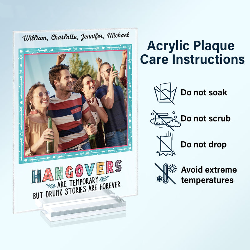 Custom Photo Here's To Another Year Of Bonding Over Alcohol - Gift For BFF And Best Friends - Personalized Custom Vertical Rectangle Acrylic Plaque