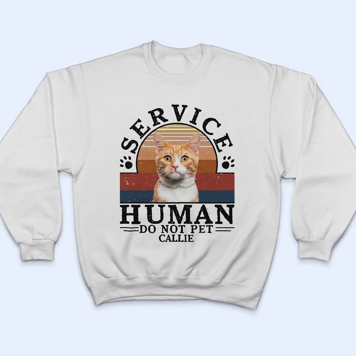 Custom Photo Dog Cat Service Human Do Not Pet - Gift For Dog Lovers And Cat Lovers - Personalized Custom T Shirt