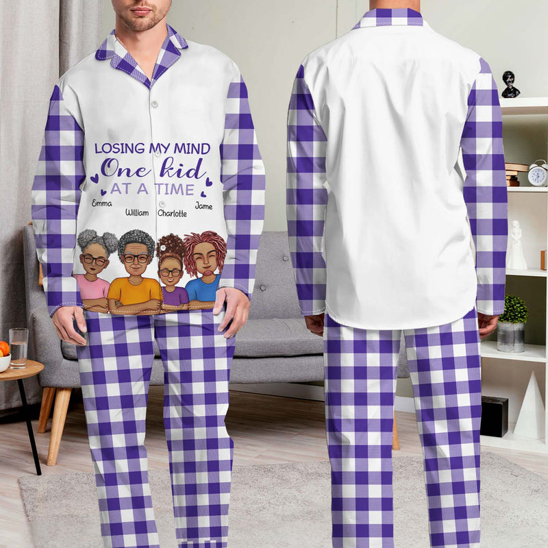Je perds la tête, un enfant à la fois - Cadeau d'anniversaire pour conjoint, mari, femme, maman, papa - Ensemble de pyjama long personnalisé