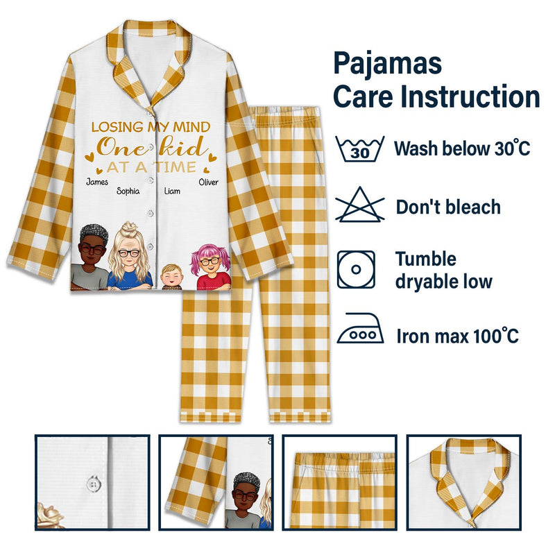 Je perds la tête, un enfant à la fois - Cadeau d'anniversaire pour conjoint, mari, femme, maman, papa - Ensemble de pyjama long personnalisé