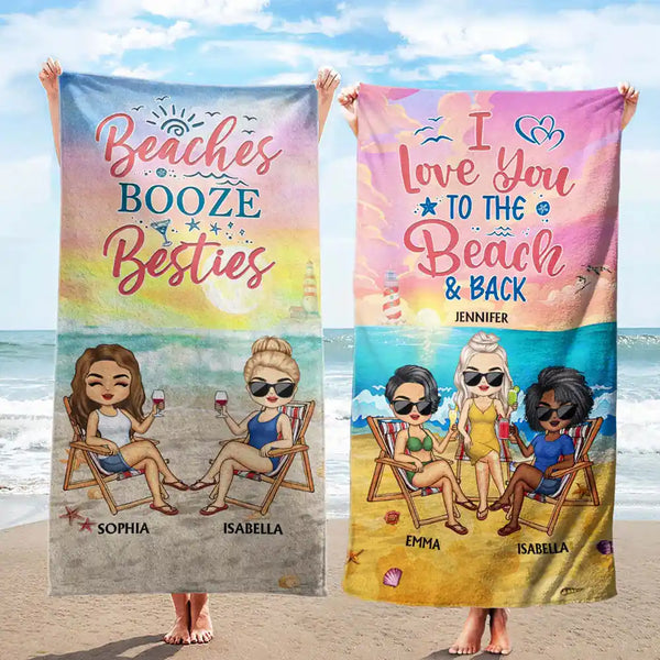 Serviette de plage personnalisée pour les meilleurs amis - Cadeau d'anniversaire amusant et affectueux pour les meilleurs amis, les meilleures amies et les meilleures amies