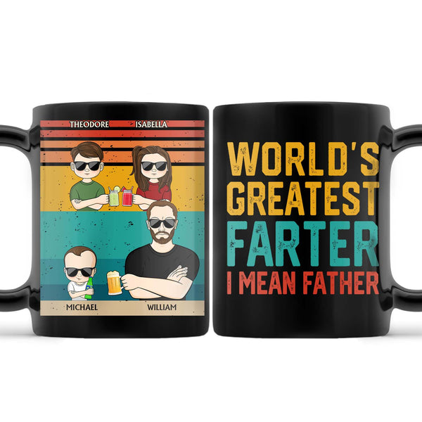 Le meilleur péteur du monde, je veux dire papa - Drôle, cadeau d'anniversaire pour père, mari - Tasse noire personnalisée