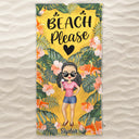 Drink In My Hand Toes In The Sand - Gift For Beach Lovers - Personalized Custom Beach Towel