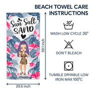 Boire dans ma main, les orteils dans le sable - Cadeau pour les amoureux de la plage - Serviette de plage personnalisée