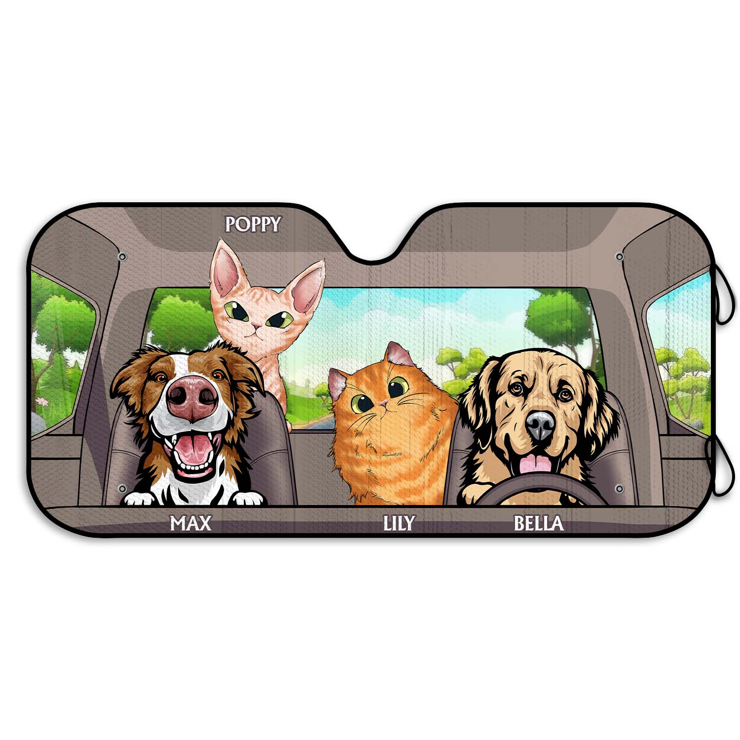 Dogs And Cats - Gift For Pet Lovers - Personalized Auto Sunshade