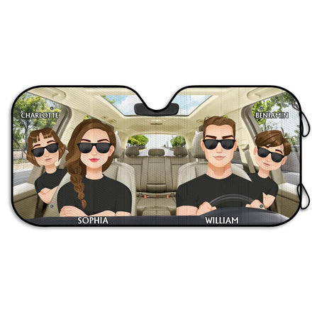 Happy Family Road Trip - Funny Gift For Family - Personalized Auto Sunshade