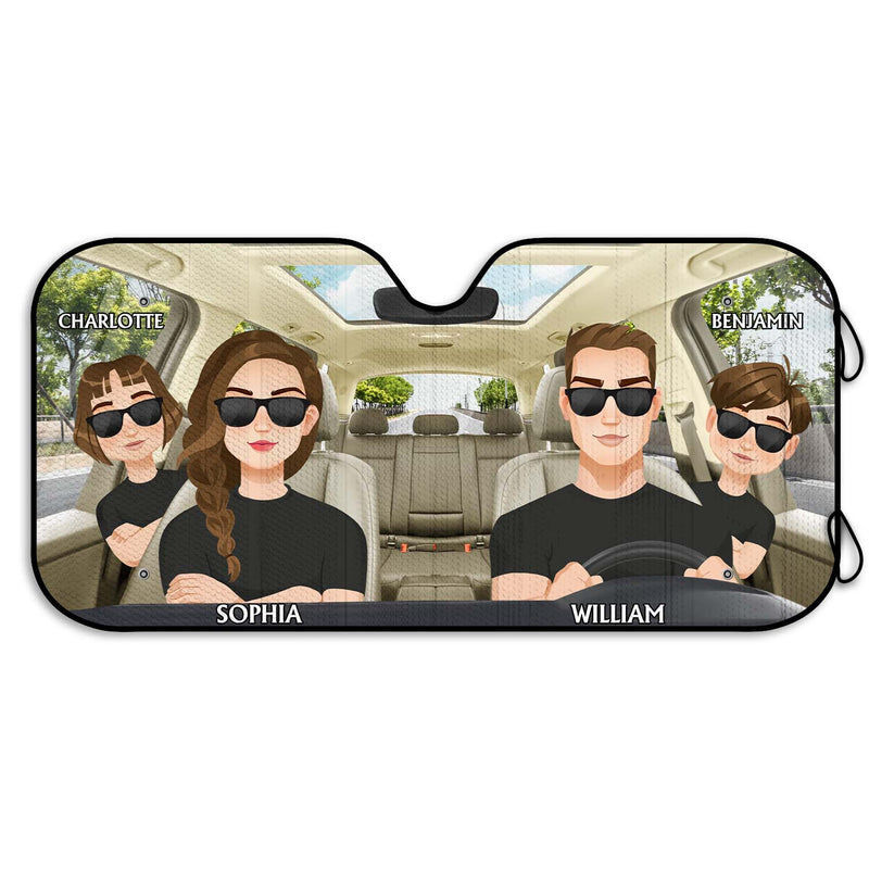 Happy Family Road Trip - Funny Gift For Family - Personalized Auto Sunshade