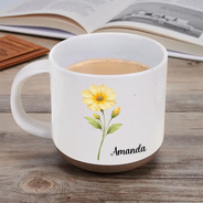 Christmas,Gift For Women,Gift For Yourself,Gifts For Her,Happy,Top Market,Vector - Gift For Her, Besties, Colleagues - Personalized Birth Month Flower Pottery Mug
