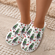 Art Design,Christmas,Custom Photo,Gift For Mother,Gifts For Her,Happy,Pet Lovers,Pet Mom,Photo - Christmas Accessories 3D Cartoon Pet - Christmas Gift For Pet Mom - Personalized Custom Photo Pet Name Festive Pattern Fluffy Slippers