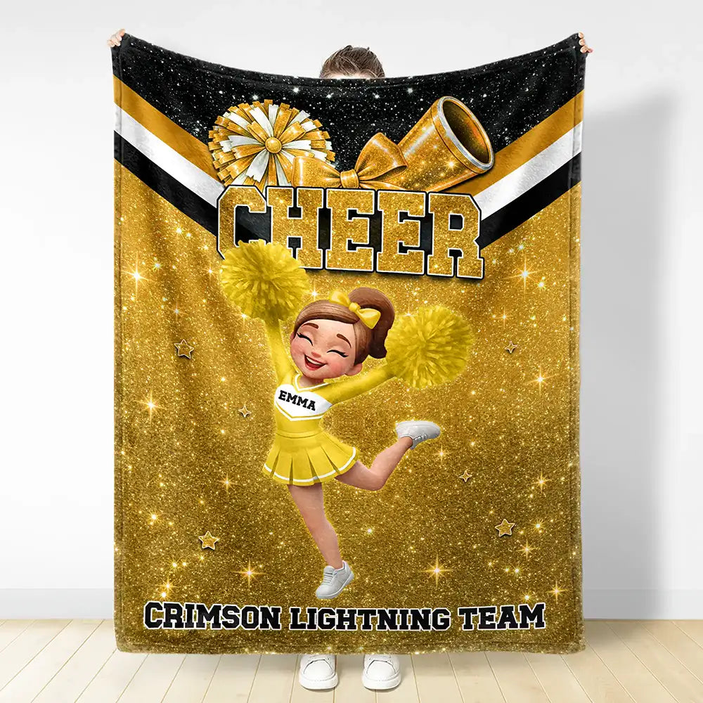 Christmas, Happy, Top Market, Vector - Gift For Cheerleaders, Daughter, Granddaughter - Personalized Faux Glitter Fleece Blanket, Sherpa Blanket