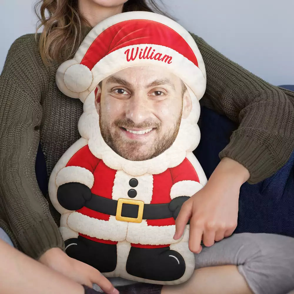 Christmas,Cozy,Custom Photo,Cut-Face Photo,Family - Christmas Gift For Family - Personalized Custom Photo Holiday Character Portrait Pillow