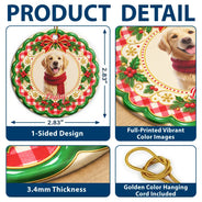 Art Design, Christmas, Custom Photo, Happy, Pet Lovers, Photo - Christmas Accessories 3D Cartoon Pet - Christmas Gift For Pet Lovers - Personalized Custom Photo Pet Portrait Circle Ceramic Ornament