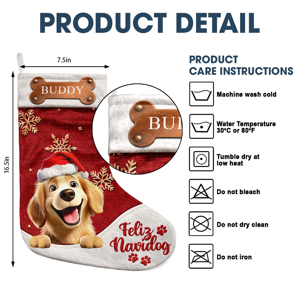 Christmas,Happy,Pet Lovers,Vector - Christmas Gift For Pet Lovers - Personalized Merry Woofmas Christmas Stocking