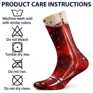 Christmas,Gift For Men,Gift For Yourself,Gifts For Him,Humorous,Icon - Funny Gag Gift For Husband Dad - Personalized Beer Wine Glass Illusion Socks