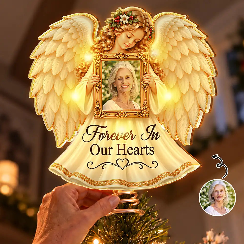 Christmas,Custom Photo,Family,Memorial,Memorial Loved One,Sympathetic,Upload Full Photo - Memorial Sympathy Gifts For Loss Of Loved One - Personalized Custom Photo I'm Always With You LED Tree Topper