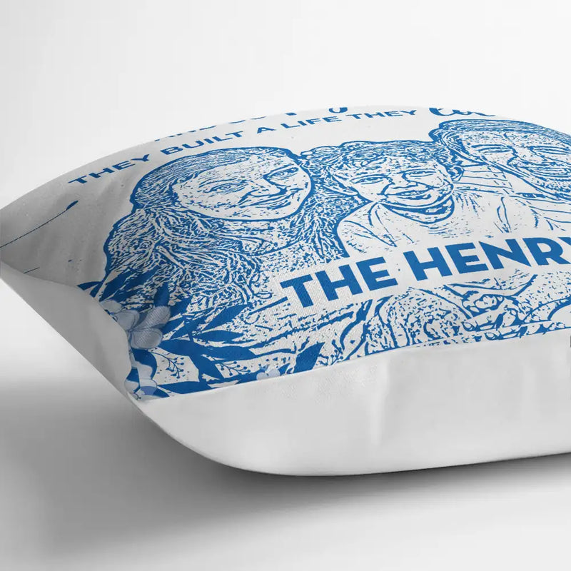 Family,Parents,Happy,Love,Christmas - Custom Photo Pencil Drawing Chinoiserie Toile And So Together They Built A Life They Loved - Personalized Pillow