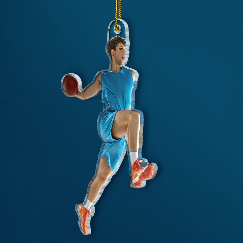 Gift For Yourself,Gift For Women,Gift For Men,Happy,Christmas,Custom Photo,Basketball,Photo Hobby Ornament - Custom Photo Basketball Players Christmas Decorations - Personalized Acrylic Photo Ornament