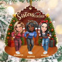 Gift For Bestie,Gift For Sisters,Gift For Sibling,Gift For Brothers,Cousin,Happy,Christmas - 3D Effect Turban Woman Besties Forever - Personalized Custom Shaped Acrylic Ornament