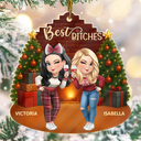 Gift For Bestie,Gift For Sisters,Gift For Sibling,Gift For Brothers,Cousin,Happy,Christmas - 3D Effect Turban Woman Besties Forever - Personalized Custom Shaped Acrylic Ornament