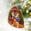 Gift For Bestie,Gift For Sisters,Gift For Sibling,Gift For Brothers,Cousin,Happy,Christmas - 3D Effect Turban Woman Besties Forever - Personalized Custom Shaped Acrylic Ornament