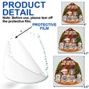 Pet Lovers,Pet Couple,Cat Lovers,Cat Couple,Happy,Christmas - 3D Effect Sitting Couple You And Me And The Cat - Personalized Custom Shaped Acrylic Ornament