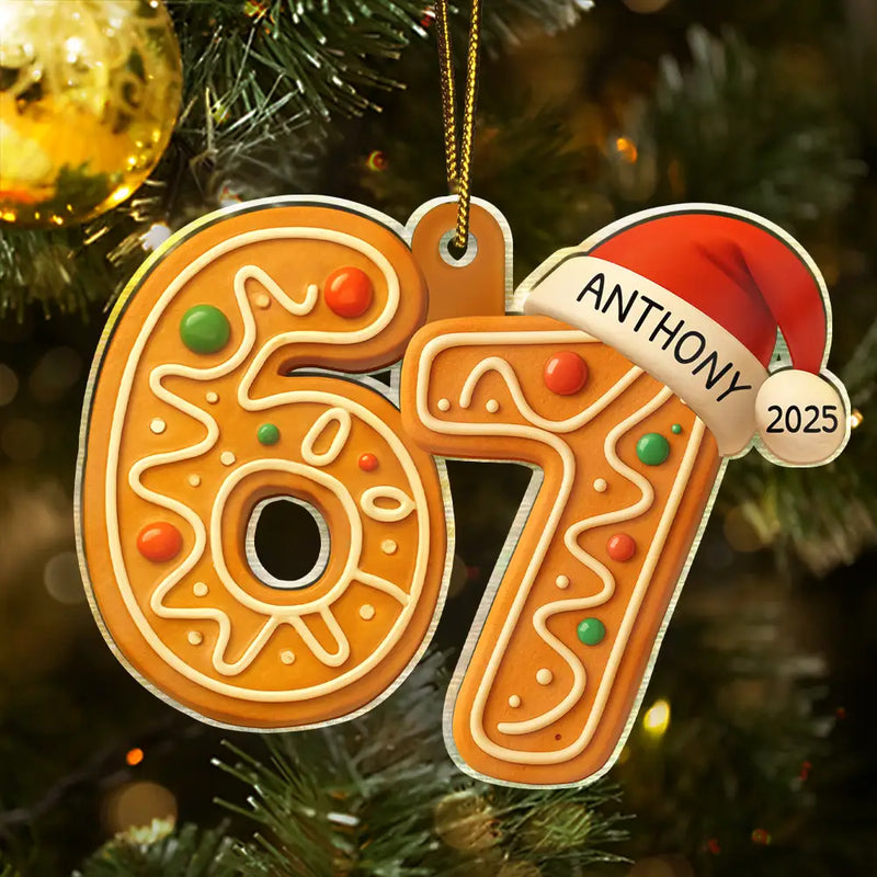 Gift For Kids,Gift For Grandkids,Funny,Christmas,Top Market - Six Seven Funny Slang Christmas Decoration - Personalized Custom Shaped Acrylic Ornament