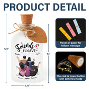 Gift For Bestie,Gift For Sisters,Gift For Brothers,Happy - Our Memories Are Countless Our Friendship Is Endless - Personalized Short Bottle Light