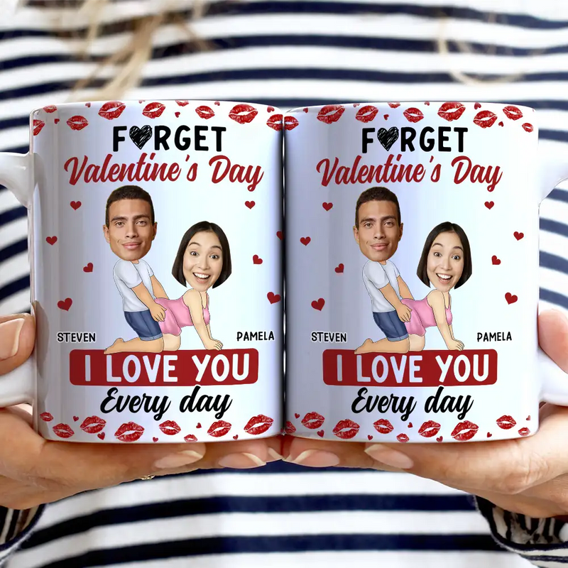 Gift For Couples,Old Couples,Gift For Husband,Gift For Wife,Gift For Boyfriend,Gift For Girlfriend,Love,Custom Photo - Custom Photo Couple I Love You Every Day - Personalized White Edge-to-Edge Mug
