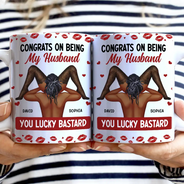 Gift For Couples,Old Couples,Gift For Husband,Gift For Wife,Gift For Boyfriend,Gift For Girlfriend,Custom Photo,Love - I Love Your Face Timber Couple - Personalized White Edge-to-Edge Mug