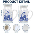 Gift For Mother,Gift For Grandma,Family,Dog Lovers,Dog Mom,Cat Lovers,Cat Mom,Pet Lovers,Pet Mom,Gift For Bestie,Happy - Custom Photo Pencil Sketch Art Loving Couple Family Pet - Personalized Ceramic Flower Vase